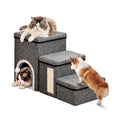 Hundetreppe 3 Stufen – Holz mit Kuschelhöhle, rutschfest
