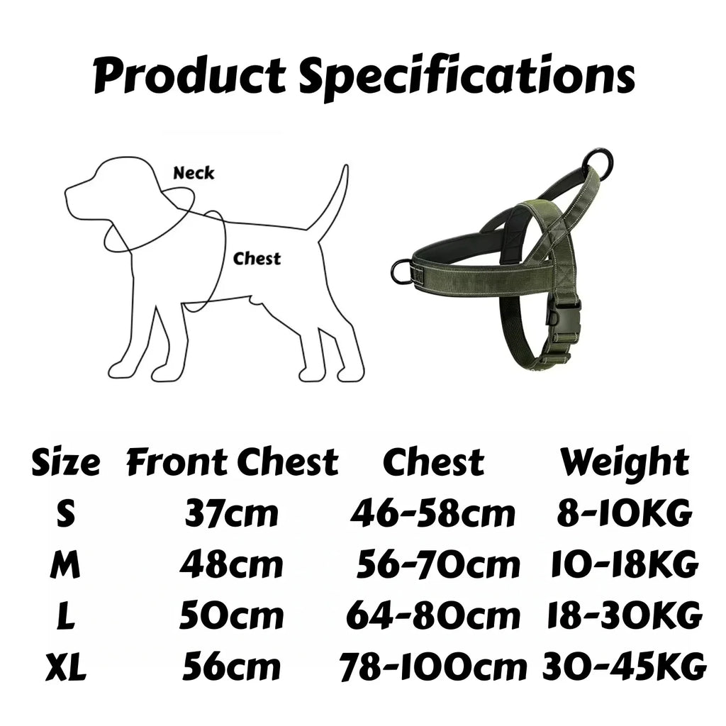No-Pull Hundegeschirr mit Reflektorstreifen