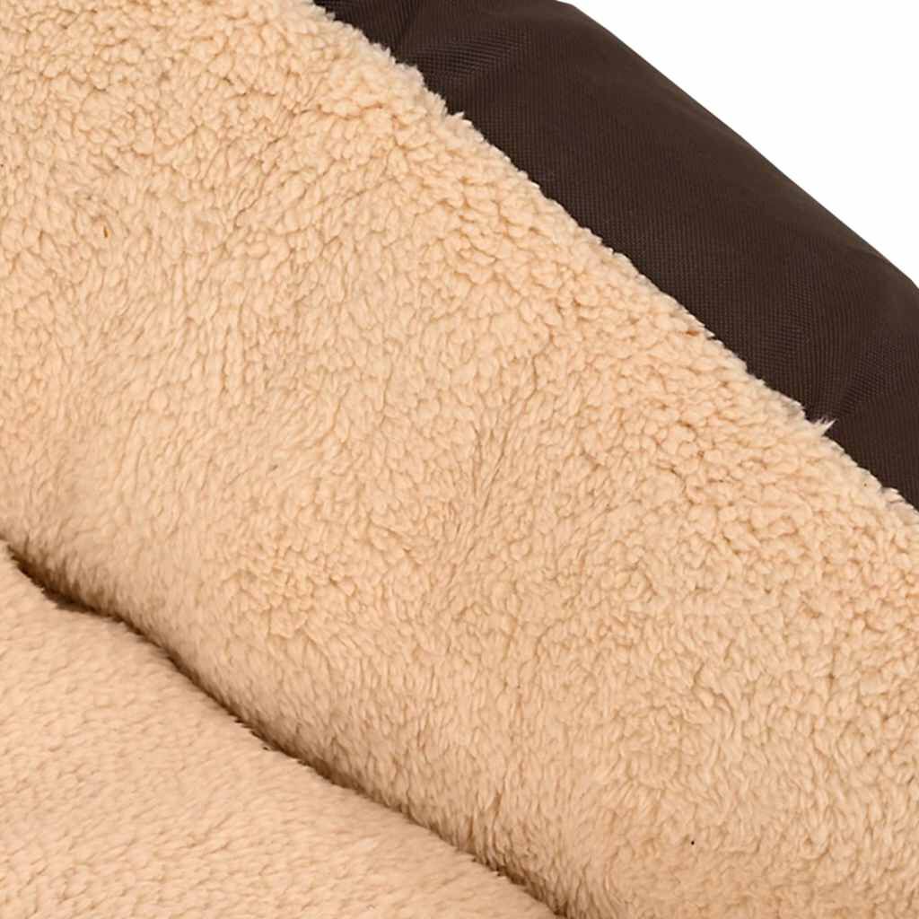 Warmes Hundebett XL mit Polsterkissen – Braun/Beige